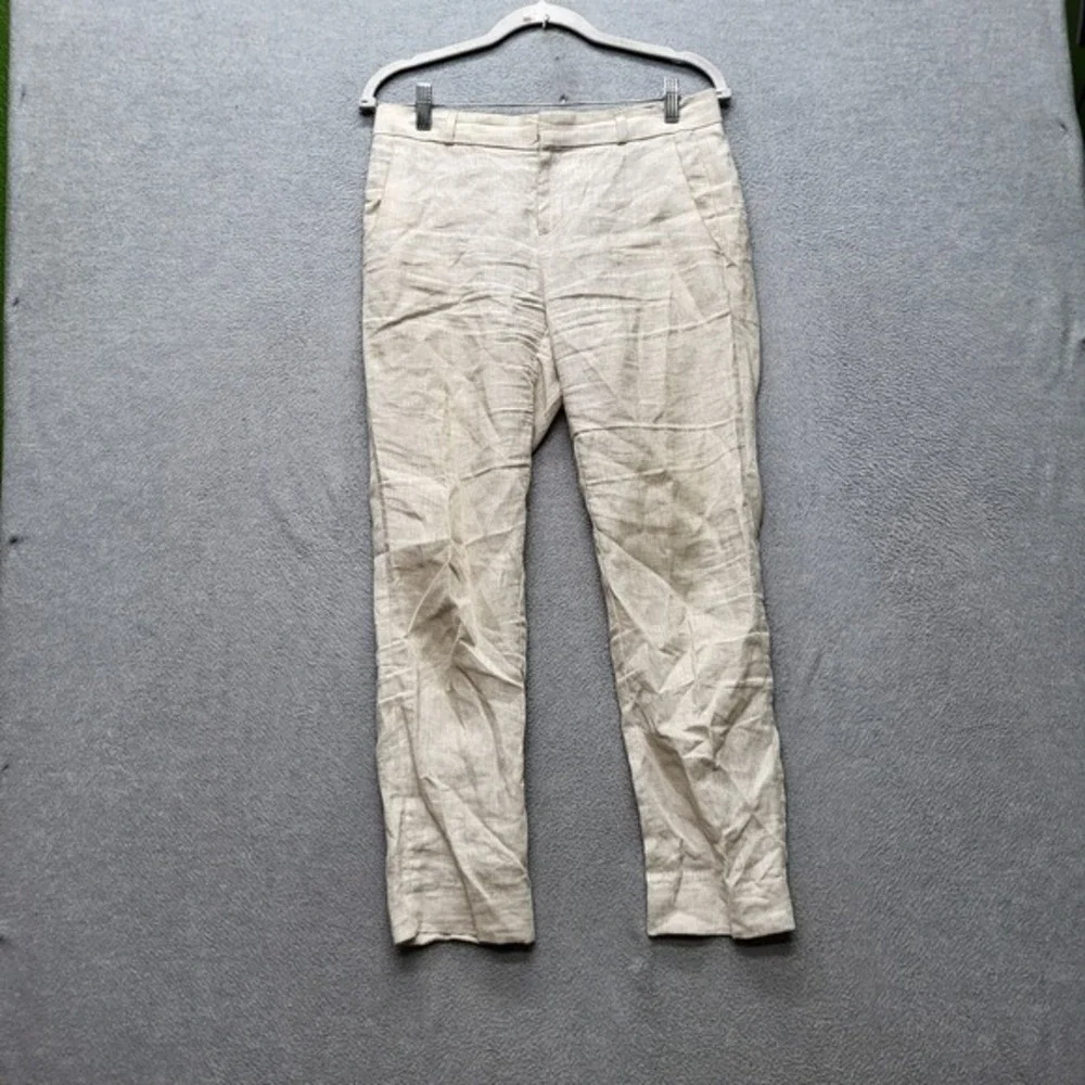 Banana Republic Women Pants 0 Beige Linen Dress Pants‎ Button 28